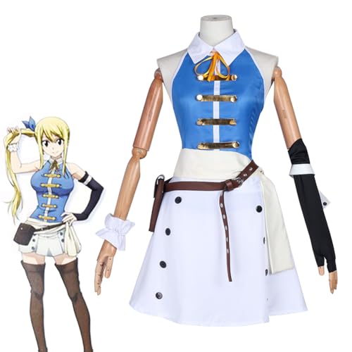 Zhongkaihua Fairy Tail Lucy Heartfilia & Erza Scarlet Cosplay Outfit Anime Kostüm Erwachsene Rollenspiel Matrosenuniform Outfit Karneval Halloween Party Karneval Uniform S-3XL von Zhongkaihua