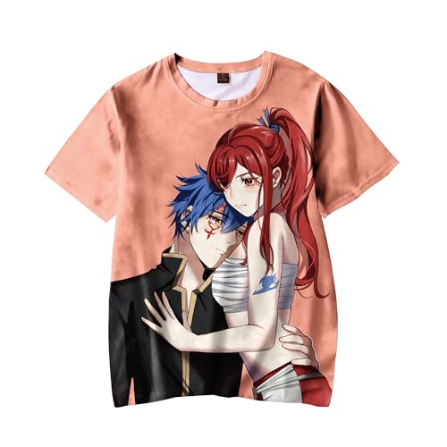 Zhongkaihua Fairy Tail Unisex Natsu Dragneel Lucy Heartfilia Lucy Heartfilia Sommer Anime Shirt Stylisches Strand-T-Shirt für Teenager, Jungen, Mädchen von Zhongkaihua