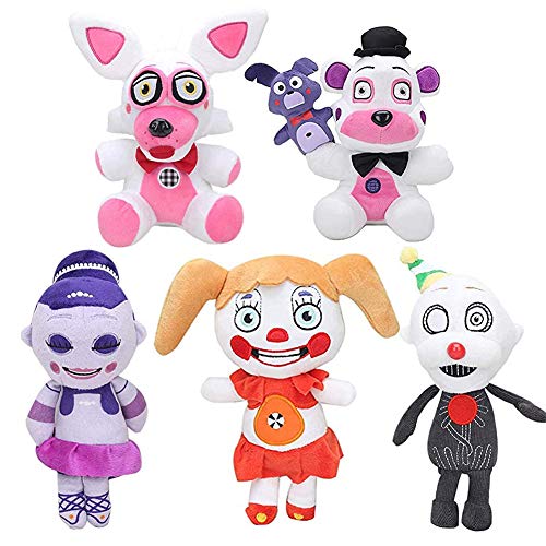 Zhongkaihua FNAF Plush Funtime Foxy/Bear/Ballora/Zirkus Baby/Ennard Set Five Nights Game Plush Set FNAF Plushies FNAF Toys for Kids New Year Birthday von Zhongkaihua