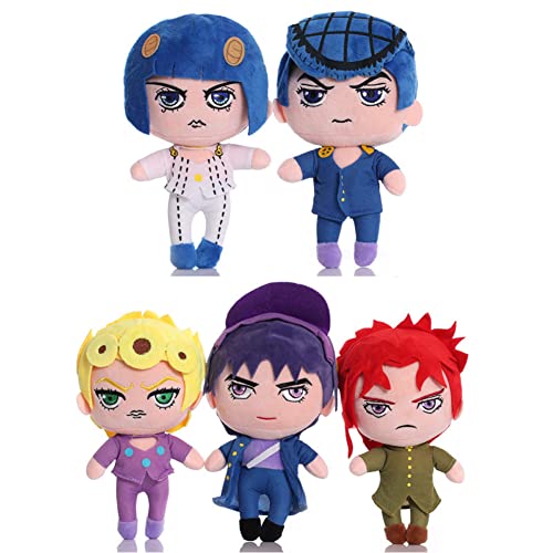 Zhongkaihua Giorno/Jotaro/Kakyoin/Josuke Plüschfiguren, weich, 22 cm, Cartoon-Charaktere, Wurfkissen, Kissen, Sofa, Schlafzimmer, Heimdekoration, Ornamente, Geschenke, 5 Stück Zhongkaihua Giorno/Jotaro/Kakyoin/Josuke Plüschfiguren, weich, 22 cm, Cartoon-Charaktere, Wurfkissen, Kissen, Sofa, Schlafzimmer, Heimdekoration, Ornamente, Geschenke, 5 Stück von Zhongkaihua