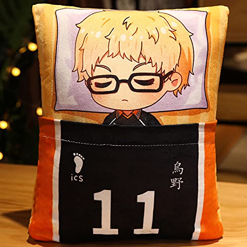 Zhongkaihua Haikyuu Cartoon-Anime-Plüschfiguren, niedliches Kissen, 36 x 27 cm, Hinata Shouyou, Cosplay, weiche Stofftierpuppe, Dekoration, Zuhause, Schreibtisch, Sofa, kreatives Geschenk für von Zhongkaihua