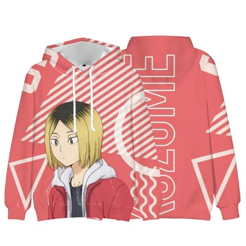 Zhongkaihua Haikyuu Kozume Kenma Kuroo Tetsurou Anime Digitaler Kapuzenpullover Sweatshirt mit Tasche, warmes Geschenk für Erwachsene, Teenager, Jungen, Mädchen, Studentenliebhaber von Zhongkaihua