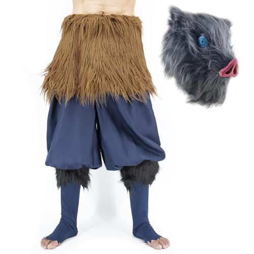 Zhongkaihua Hashibira Inosuke Cosplay Anzug Rollenspiel Kostüm Hosen Schürzen Set mit Maske Halloween Karneval Party für Kostüm Erwachsene Zhongkaihua Hashibira Inosuke Cosplay Anzug Rollenspiel Kostüm Hosen Schürzen Set mit Maske Halloween Karneval Party für Kostüm Erwachsene von Zhongkaihua
