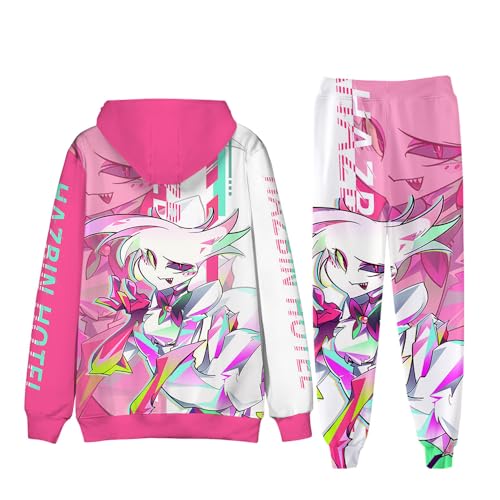 Zhongkaihua Hazbin Hotel Hoodie Hose 2 Stück Sets Angel Dust/Alastor Hazbin Hotel Hoodies Anime Sweatshirts Pullover Kleidung Casual Sports Unisex von Zhongkaihua