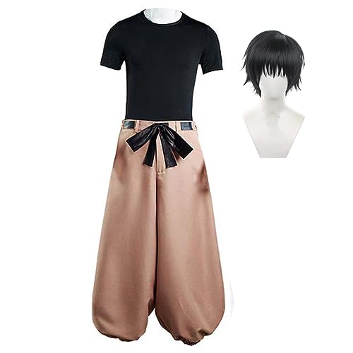 Zhongkaihua JJK Kostüm Fushiguro Toji Cosplay Outfits Kurzarm Oberteil und Hose Anzüge Halloween japanische Anime-Charaktere Cosplay-Kostüm für Männer von Zhongkaihua