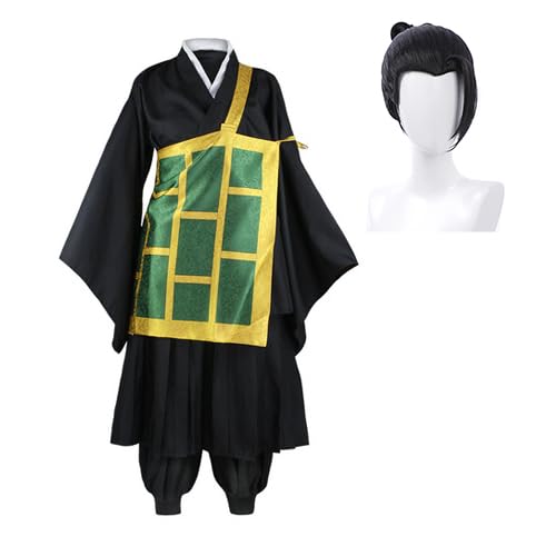 Zhongkaihua JJK Kostüm Geto Suguru Cosplay Kimono Outfit Japanisch Mens High School Uniform Robe Schwarz Full Set für Halloween Rollenspiel Kostüm von Zhongkaihua