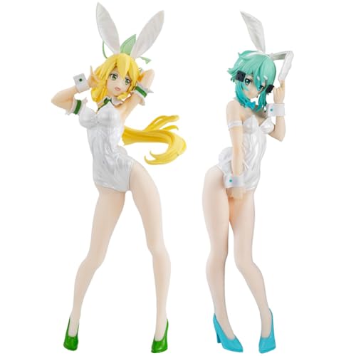 Zhongkaihua Kirigaya Suguha Leafa Figur AsadaShino Figur Statue 28CM Anime Bunny Girl Action Figure PVC Modell Desktop Dekoration Sammlung Geschenke von Zhongkaihua