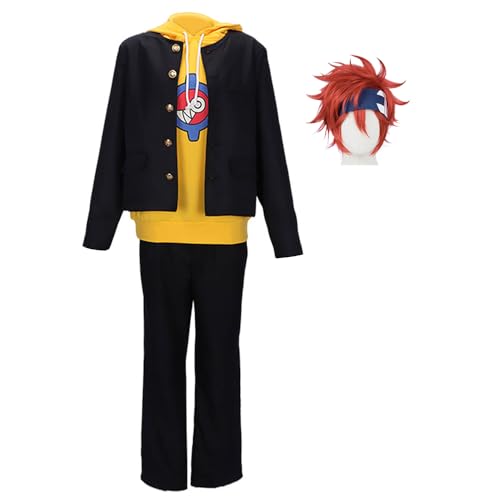 Zhongkaihua Kyan Reki Cosplay-Kostüm, Halloween-Kostüm, komplettes Set, japanische Highschool-Jacke und Hose, gelbe Kapuzen-Sweatshirts, 3-teiliges Set für Herren von Zhongkaihua