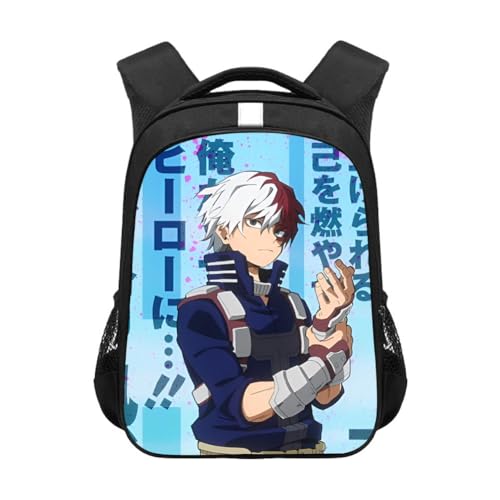 Zhongkaihua MHA Anime bedruckter Rucksack Midoriya Izuku/Todoroki Shouto/Bakugo Katsuki Schulranzen Doppelschulter Schüler Eröffnungssaison Cartoon Büchertasche, Typ10, 44*30.5*16cm von Zhongkaihua