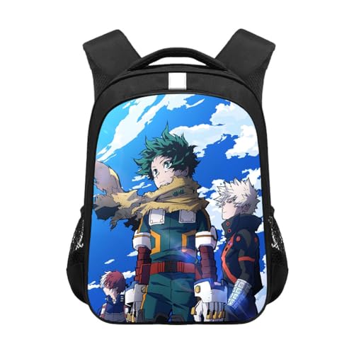 Zhongkaihua MHA Anime bedruckter Rucksack Midoriya Izuku/Todoroki Shouto/Bakugo Katsuki Schulranzen Doppelschulter Schüler Eröffnungssaison Cartoon Büchertasche, Typ3, 44*30.5*16cm von Zhongkaihua