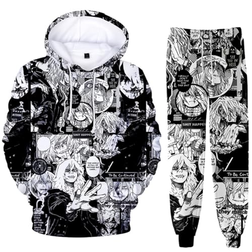 Zhongkaihua MHA Kapuzenpullover und Sweatpants Set 2-teilig Bakugo/Izuku/Toga/Dabi/Ochako Hoodies Hosen Cosplay Anime Sweatshirts Pullover Kleidung Herren Damen Uni von Zhongkaihua