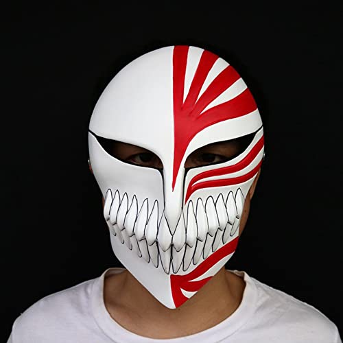 Zhongkaihua Mask Kurosaki Ichigo Mask Cosplay Japanese Mask, Anime Japanese Face Cover With Adjustable Strap, Cosplay Headgear Accessories for Halloween Party Theme Party von Zhongkaihua