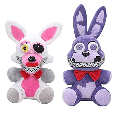 Zhongkaihua Nightmare Mangle + Nightmare Bonnie Set Five Nights Game Plush Set Fnaf Plushies Fnaf Toys Sister Location for Kids Christmas New Year Birthday Gift von Zhongkaihua