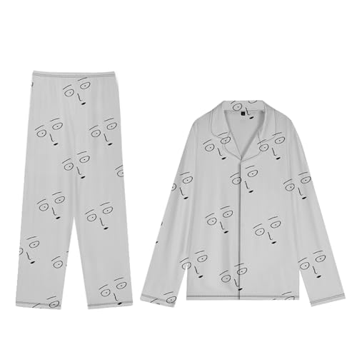 Zhongkaihua One Punch Man Pyjama-Set, Nachtwäsche, One Punch Man Saitama, Cosplay, Cartoon, lange Ärmel und Hose, Pyjama, Herbst, Anime, Pyjama, Party von Zhongkaihua