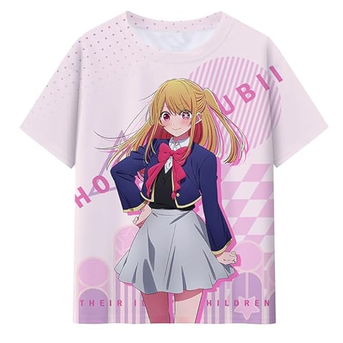 Zhongkaihua Oshi no Ko T-Shirt, Kostüm, Kleidung, Kinder-T-Shirt, Oshi no Ko Hoshino Ai/Rubi/Akuamarin, 3D-Druck, kurzärmelig, für Jungen und Mädchen, Unisex von Zhongkaihua