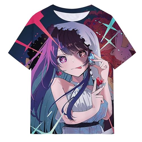 Zhongkaihua Oshi no Ko T-Shirt, Kostüm, Kleidung, Kinder-T-Shirt, Oshi no Ko Hoshino Ai/Rubi/Akuamarin, 3D-Druck, kurzärmelig, für Jungen und Mädchen, Unisex von Zhongkaihua