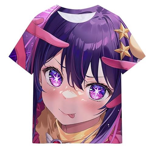 Zhongkaihua Oshi no Ko T-Shirt, Kostüm, Kleidung, Kinder-T-Shirt, Oshi no Ko Hoshino Ai/Rubi/Akuamarin, 3D-Druck, kurzärmelig, für Jungen und Mädchen, Unisex von Zhongkaihua