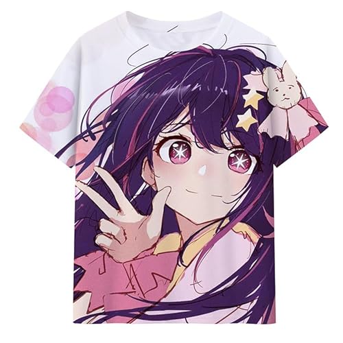 Zhongkaihua Oshi no Ko T-Shirt, Kostüm, Kleidung, Kinder-T-Shirt, Oshi no Ko Hoshino Ai/Rubi/Akuamarin, 3D-Druck, kurzärmelig, für Jungen und Mädchen, Unisex von Zhongkaihua