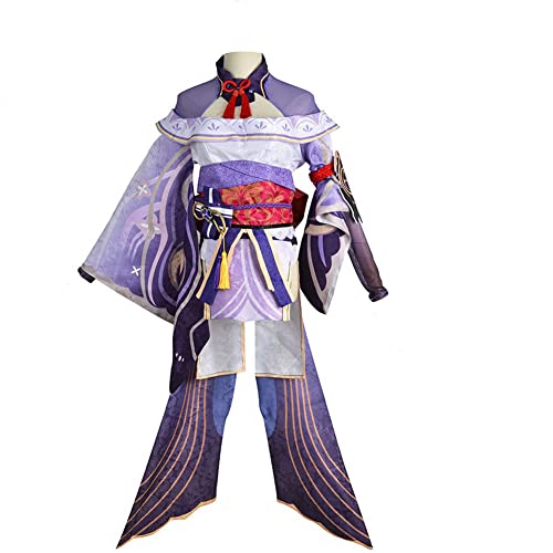 Zhongkaihua Raiden Ei/Yae Miko Cosplay Kostüm Spiel Charaktere Kostüm Anzug Cosplay Uniform Set mit Kopfbedeckung Cosplay Perücke für Halloween Party von Zhongkaihua