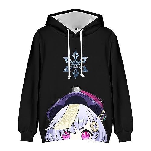 Zhongkaihua Raiden Shogun Hoodie Kostüm Yae Miko Hoodie Unisex Anime Charakter Druck Cosplay Kleidung Sweatshirts Kordelzug Pullover Sport Casual Anime Hoodie Kinder Jungen Mädchen Erwachsene von Zhongkaihua