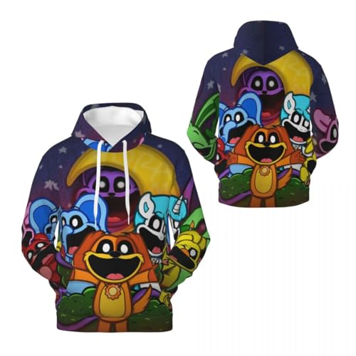 Zhongkaihua Smiling Critters Hoodies Sweatshirts Spiel Charakter 3D-Druck Cartoon Anime Weatshirts Langarm Pullover mit Kapuze Sweatshirt für Teenager von Zhongkaihua