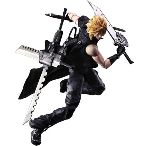 Zhongkaihua Spielfigur Cloud Strife Actionfigur Statue kommt mit austauschbaren Waffen Schwert Kit Anime Modell Cloud Strife VII Remake Figurine Collection Desktop Ornamente 27 cm von Zhongkaihua