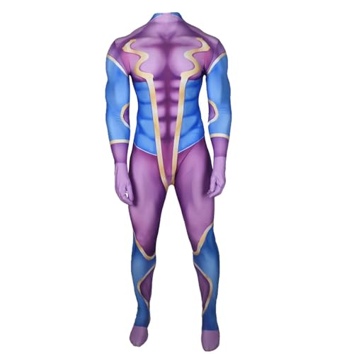 Zhongkaihua Star Platinum Anime Cosplay Jumpsuit Enge Muskelkostüme Kampf-Outfits Halloween Party Verkleidung Bodysuit von Zhongkaihua