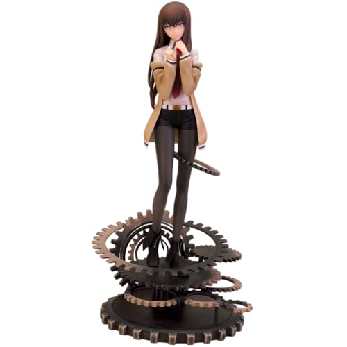 Zhongkaihua Steins;Gate Makise Kurisu Figur Ständer Gear Szenen Basis 25 cm Actionfigur Anime PVC-Modell Statue Home Weihnachtsdekoration Ornament Geburtstagsgeschenk für Fans von Zhongkaihua