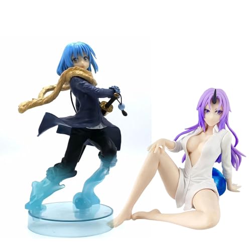 Zhongkaihua That Time I Got Reincarnated as a Slime Anime Figures 2 Sets Rimuru Tempest Statue Collectible Figures and Shion Sitting Anime Figure PVC Model Desktop Ornaments von Zhongkaihua