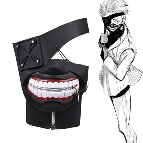 Zhongkaihua Tokyo Ghoul Kaneki Ken Drop Gummimasken Kopfbedeckung - für Halloween Weihnachten Cosplay Rollenspiel Geschenk von Zhongkaihua