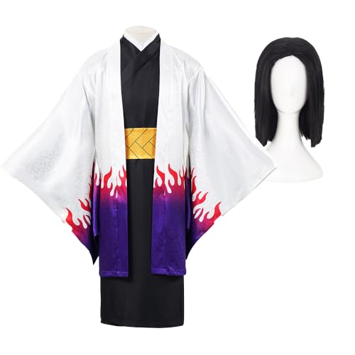 Zhongkaihua Ubuyashiki Kagaya Cosplay Anime Uniform Rollenspiel Cosplay Kostüme mit Perücke Halloween Party Outfit Komplettes Set für Erwachsene Fans von Zhongkaihua