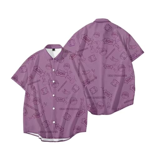 Zhongkaihua Unisex Anime Kira Yoshikage Lässiges Hawaii-Sommerhemd Bedruckt Stilvolle Strand Schwimmen Herren Button-Down-Shirts von Zhongkaihua