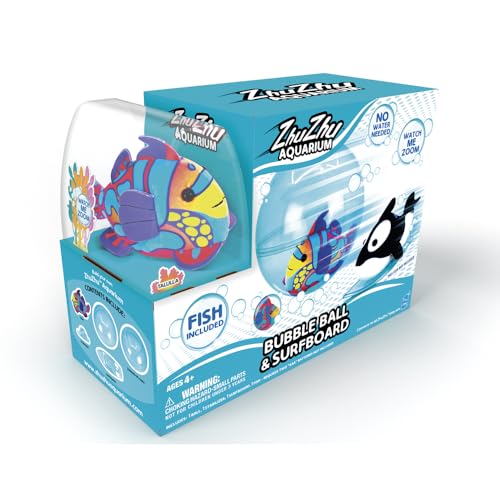 Set mit Blase und Surfbrett mit Fisch, kompatibel mit Allen Zhuzhu Aquarium-Spielsets von Zhu Zhu Pets