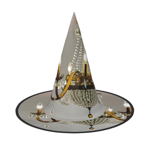 Zhuanyun Ballzimmer Kronleuchter Druck Halloween Hut Halloween Kostüm Zubehör Kopfschmuck Party Zubehör Hexenhut Zhuanyun Ballzimmer Kronleuchter Druck Halloween Hut Halloween Kostüm Zubehör Kopfschmuck Party Zubehör Hexenhut von Zhuanyun