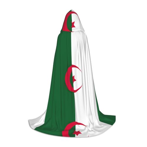 Zhuanyun Flagge von Algerien Druck Kapuzenumhang Hexenumhang mit Kapuze für Damen und Herren passend für Karneval Cosplay Kostüm Partys von Zhuanyun