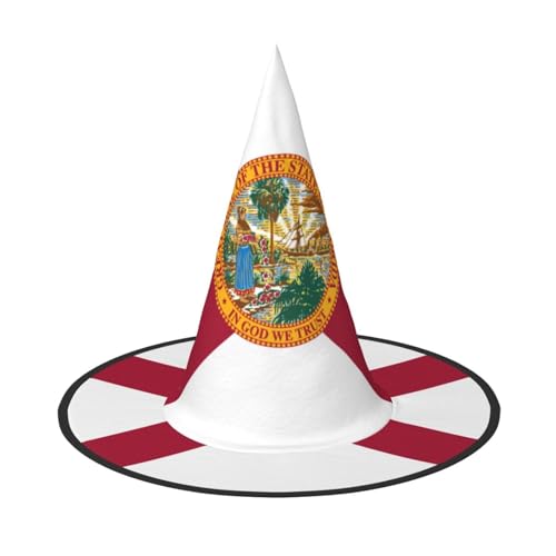 Zhuanyun Flagge von Florida Druck Halloween Hut Halloween Kostüm Zubehör Kopfschmuck Party Zubehör Hexenhut Zhuanyun Flagge von Florida Druck Halloween Hut Halloween Kostüm Zubehör Kopfschmuck Party Zubehör Hexenhut von Zhuanyun