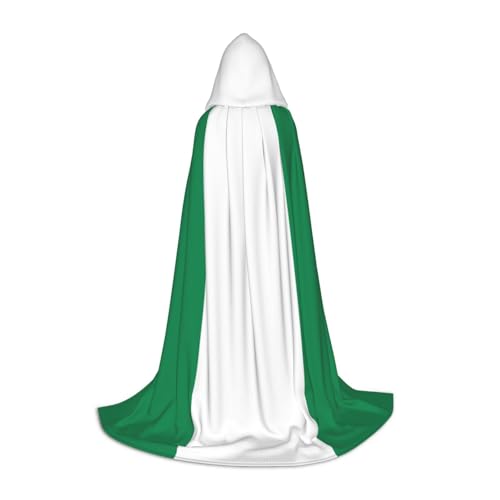 Zhuanyun Flagge von Nigeria Druck, Kapuzenumhang Hexenumhang mit Kapuze für Damen und Herren, passend für Karneval, Cosplay, Kostümpartys von Zhuanyun