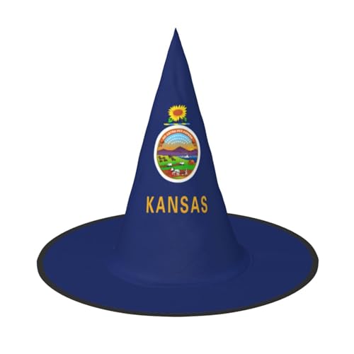 Zhuanyun Kansas State Flag Print Halloween Hut Halloween Kostüm Zubehör Kopfschmuck Party Zubehör Hexenhut Zhuanyun Kansas State Flag Print Halloween Hut Halloween Kostüm Zubehör Kopfschmuck Party Zubehör Hexenhut von Zhuanyun