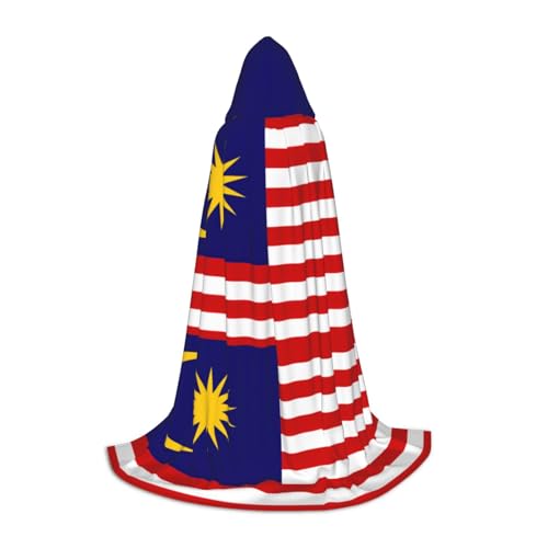 Zhuanyun Kapuzenumhang mit Malaysia-Flagge, Hexenumhang mit Kapuze für Damen und Herren, passend für Karneval, Cosplay, Kostümpartys von Zhuanyun