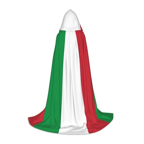 Zhuanyun Kapuzenumhang mit italienischer Flagge, Hexenumhang mit Kapuze für Damen und Herren, passend für Karneval, Cosplay, Kostümpartys von Zhuanyun