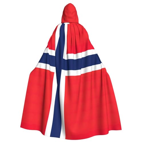 Zhuanyun Kapuzenumhang mit norwegischer Flagge, Karneval, Cosplay, Bühnenkostüme, Maskerade, Mottoparty-Zubehör von Zhuanyun