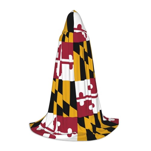 Zhuanyun Maryland State Flag Print Kapuzenumhang Hexenumhang mit Kapuze für Damen und Herren, passend für Karneval, Cosplay, Kostümpartys von Zhuanyun