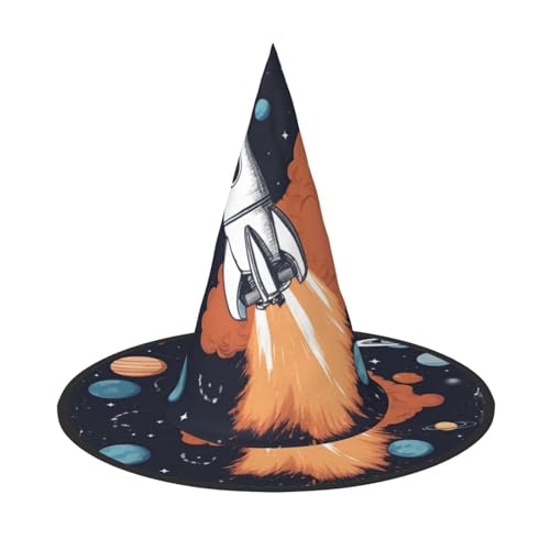 Zhuanyun Rakete im Weltraum Druck Halloween Hut Halloween Kostüm Zubehör Kopfschmuck Party Zubehör Hexenhut Zhuanyun Rakete im Weltraum Druck Halloween Hut Halloween Kostüm Zubehör Kopfschmuck Party Zubehör Hexenhut von Zhuanyun