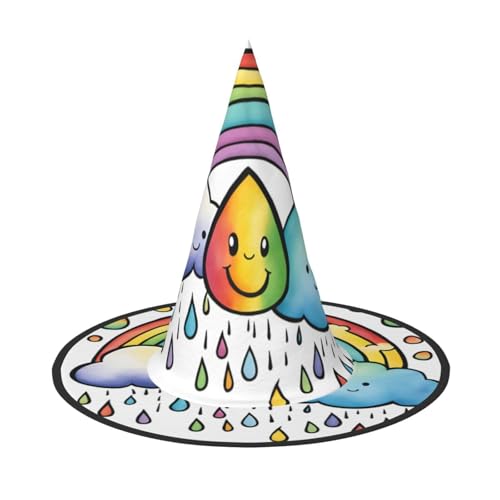 Zhuanyun Regenbogenwolken Regentropfen 1 Druck Halloween Hut Halloween Kostüm Zubehör Kopfschmuck Party Zubehör Hexenhut Zhuanyun Regenbogenwolken Regentropfen 1 Druck Halloween Hut Halloween Kostüm Zubehör Kopfschmuck Party Zubehör Hexenhut von Zhuanyun