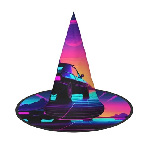 Zhuanyun Retrowave Bilder Druck Halloween Hut Halloween Kostüm Zubehör Kopfschmuck Party Zubehör Hexenhut Zhuanyun Retrowave Bilder Druck Halloween Hut Halloween Kostüm Zubehör Kopfschmuck Party Zubehör Hexenhut von Zhuanyun