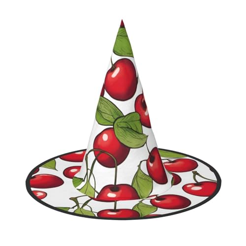 Zhuanyun Schöne rote Kirsche 3 Druck Halloween Hut Halloween Kostüm Zubehör Kopfschmuck Party Zubehör Hexenhut Zhuanyun Schöne rote Kirsche 3 Druck Halloween Hut Halloween Kostüm Zubehör Kopfschmuck Party Zubehör Hexenhut von Zhuanyun