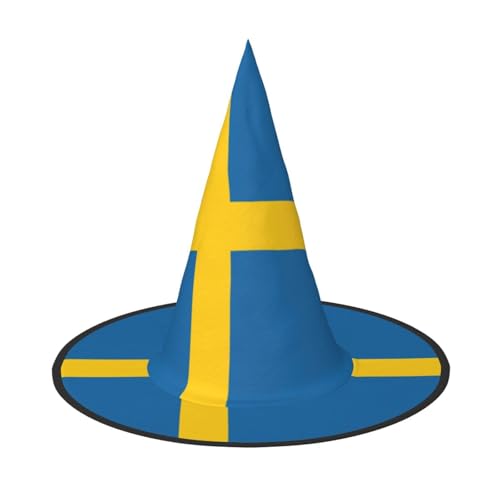 Zhuanyun Schwedische Flagge Druck Halloween Hut Halloween Kostüm Zubehör Kopfschmuck Party Zubehör Hexenhut Zhuanyun Schwedische Flagge Druck Halloween Hut Halloween Kostüm Zubehör Kopfschmuck Party Zubehör Hexenhut von Zhuanyun