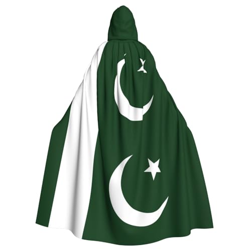 Zhuanyun Umhang mit Pakistan-Flagge und Kapuze, Karneval, Cosplay, Bühnenkostüme, Maskerade, Mottoparty-Zubehör von Zhuanyun