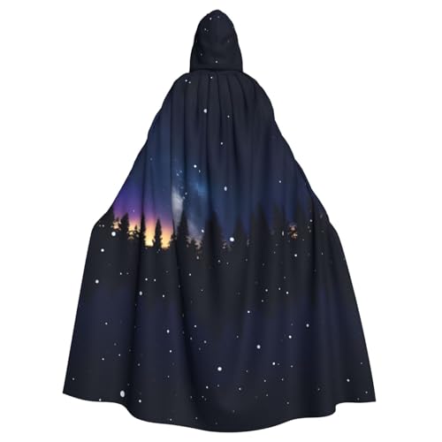 Zhuanyun Umhang mit Sternenhimmel-Druck, Halloween-Kapuzenumhang, Polyester-Kapuzenumhang, passend für alle Gelegenheiten von Zhuanyun