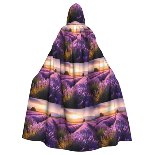 Zhuanyun Umhang mit violettem Lavendeldruck, Halloween-Kapuzenumhang, Polyester-Kapuzenumhang, passend für alle Gelegenheiten von Zhuanyun